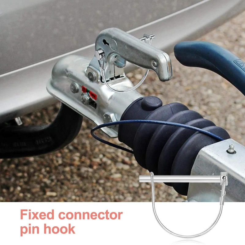 Description Picture 5 of item10 Pieces Shaft Locking Pin Safety Coupler Pin 1/4 Inch Diameter In 2 Shapes Of Square And Arch (Silver)