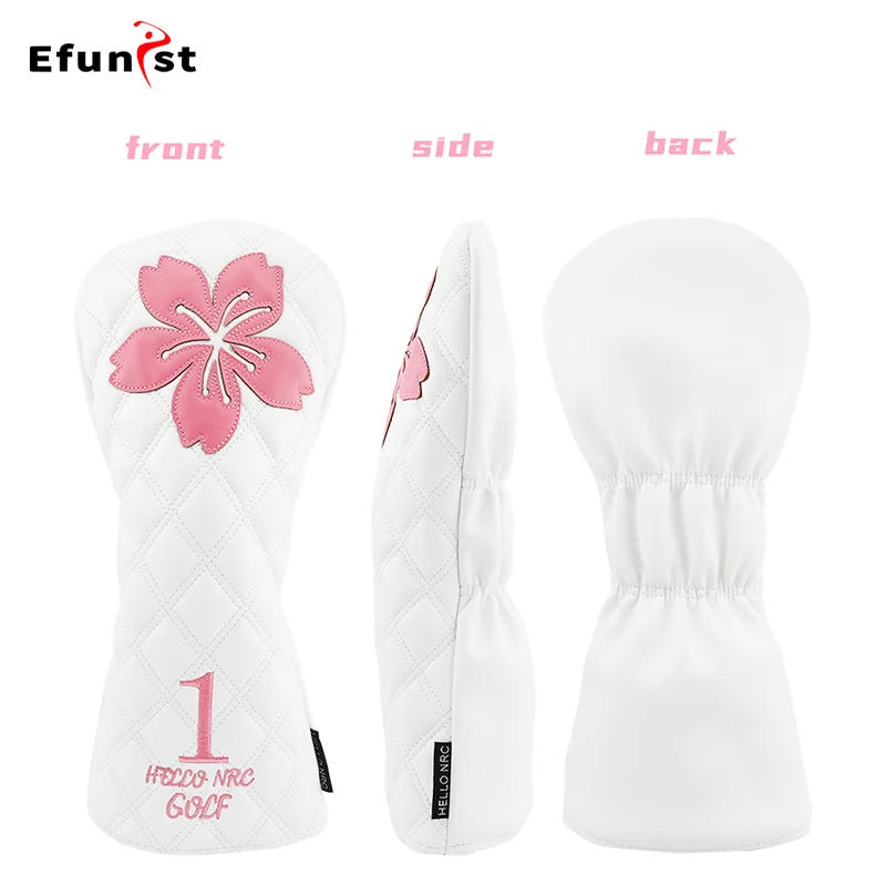 Description Picture 5 of itemGolf Wood Head Covers For Driver Fairway Hybrid Waterproof Club Cover Sakura Pattern PU Leather Protector Cover Golf Accessories