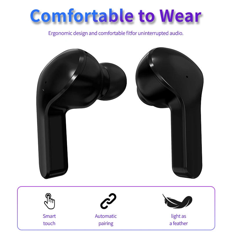 Description Picture 6 of item2025 T2 Wireless Mini Earbuds LED Power Digital Display TWS Wireless Headset Stereo Sound Bluetooth Headphones 5.3