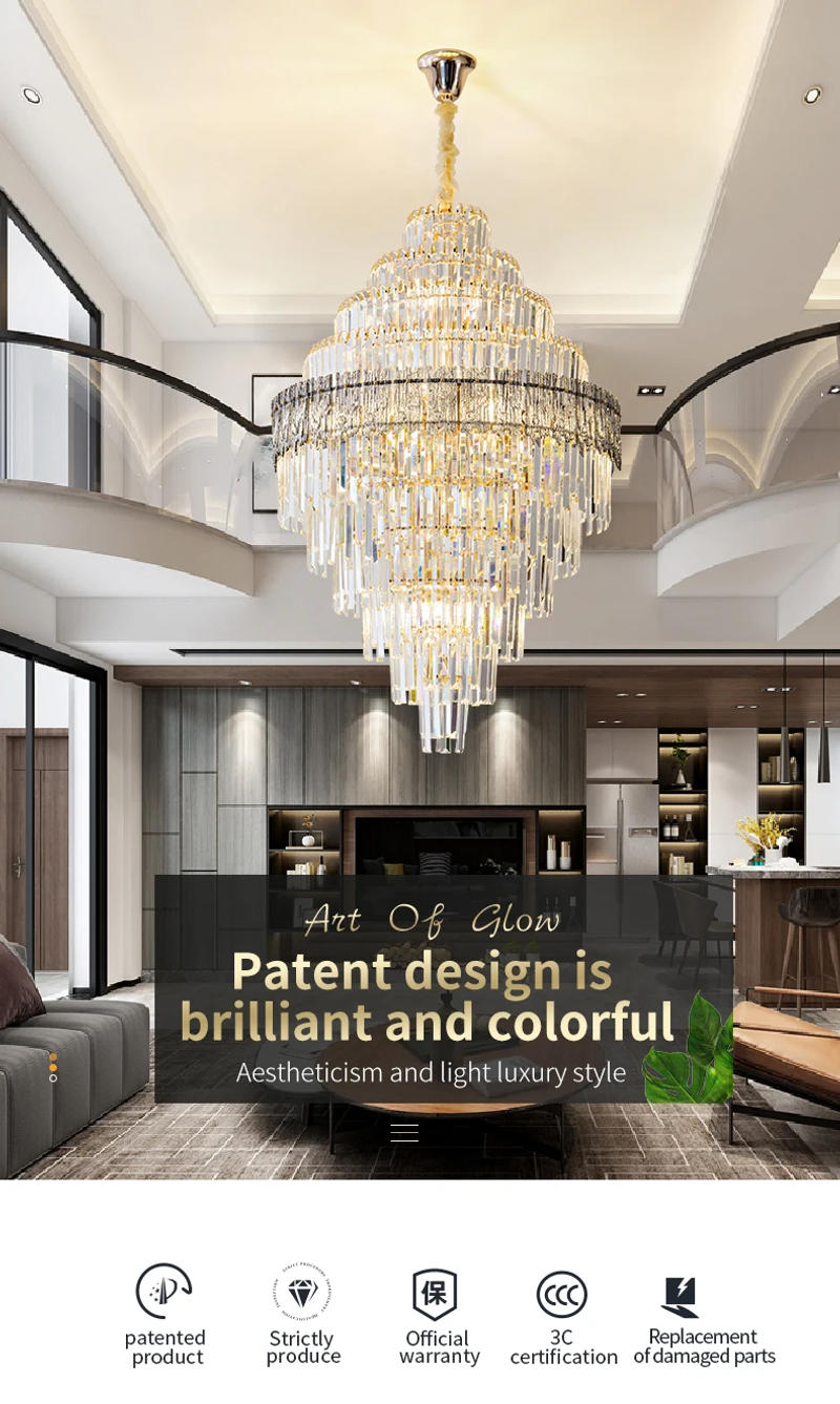 Description Picture 2 of itemPostmodern Living Room Lamp Crystal Chandelier Atmospheric Light Luxury Living Room Chandelier Crystal Light Guangdong Zhongshan