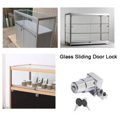 New Zinc Alloy Glass Door Lock Hardware Security Display Case Lock Furniture No punching Slide Door Lock Glass Cabinet