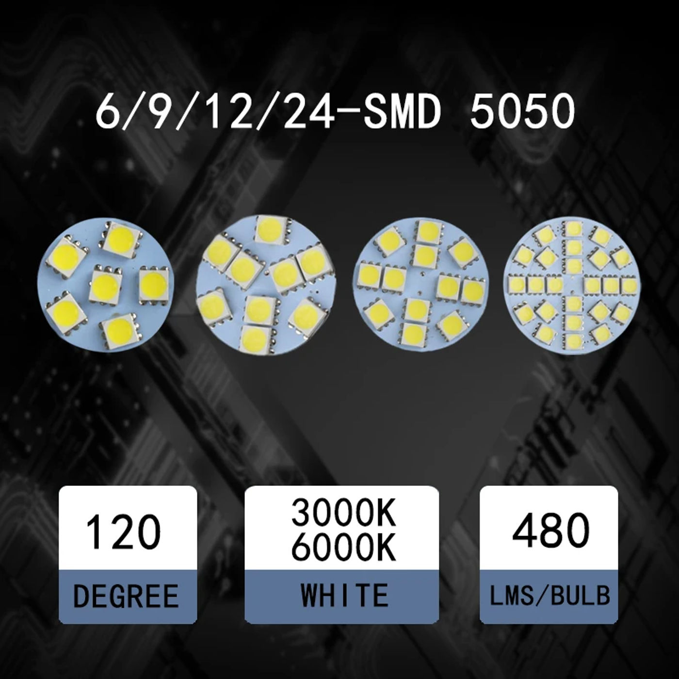 Description Picture 4 of itemMini 1W 2W 3W  G4 Back Pin Round Board LED Bulb DC 12V 24V  Lamp For Car Boat Home Spotlight Cabinet Lighting Replace Hologen