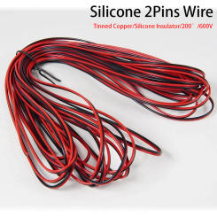 1/2/5M 2PIN Electrical Wire Tinned Copper PVC Insulated Red Black Cable For Single Color LED Strip Light Extension Wire 30-8 AWG