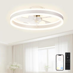 Living Room fan lamp ceiling lamp 2024 new simple modern cream wind creative smart room fan lamp