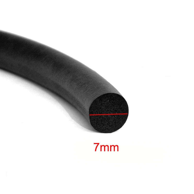 Description Picture 2 of item10 meters 7mm DIY O shape car door flexible rubber foam sealing filler strip weatherstrip with steel rope