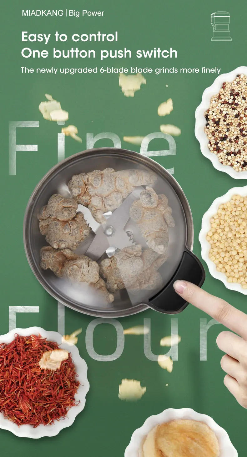 Description Picture 5 of itemHouselin 400W Multifunctional Kitchen Cereal Nuts Beans Spices Grains Grinder Electric Coffee Grinder