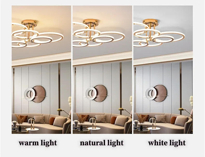 Description Picture 4 of itemModern Luxury Living Room LED Pendant Lighting Living Room Dining Room Bedroom Golden Ceiling Light Home Decoration Fixtures
