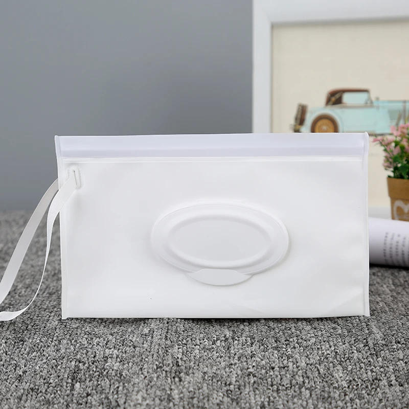 Description Picture 4 of item1~10PCS Baby Wet Wipe Box Reusable Wet Tissue Case Holder Snap-Strap Cleaning Wipes Container Portable Refillable EVA Wipe Bag