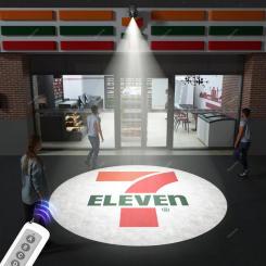 Custom Gobo Advertising Light Rersonnalisé Outdoor Waterproof IP67 Image Rotation Led Logo Projector On Shop Entrance Floor