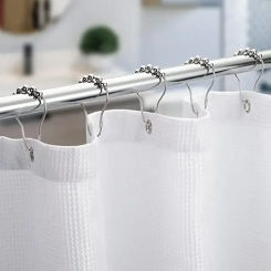 12Pcs Rust-Proof Stainless Steel Shower Curtain Hooks - Durable and Easy to Install for Bathroom Rods - Decorative
