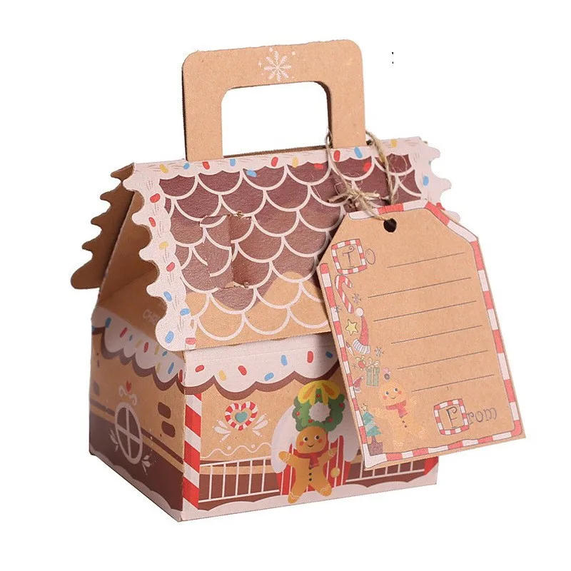 Description Picture 4 of item20/1Pcs Christmas House Shape Candy Box Gift Bags DIY Cookie Candy Packaging Boxes Home Party Decoration Christmas Tree Pendants