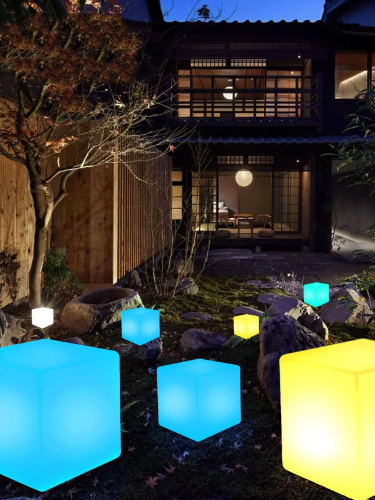 Description Picture 4 of itemLed Underground Lamp Cube Square Bench Bar KTV Chair Table Colorful Waterproof Charging Garden Light Decorative Landscape Lights