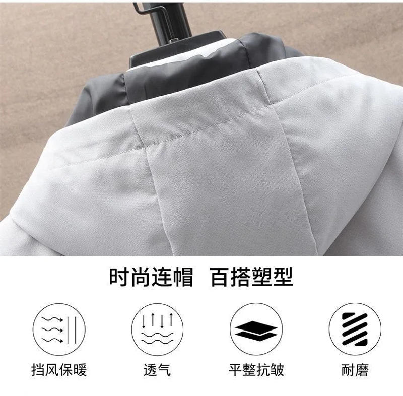 Description Picture 5 of item2024 Spring and Autumn New Fashion Trend Long Trench Coat Men's Casual Loose Comfortable Windproof Large Size Hooded Coat M-4XL