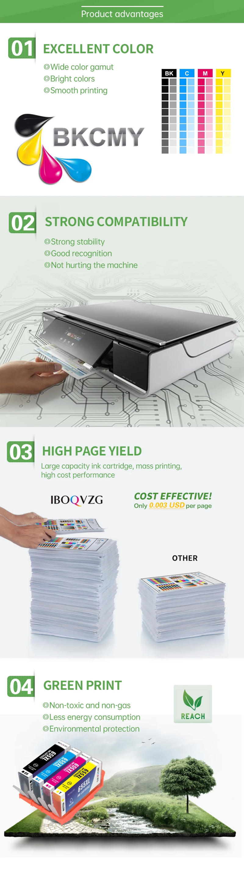 Description Picture 6 of itemIBOQVZG 655XL New Ink Cartridge For HP 655XL Compatible For HP655 Deskjet Ink Advantage 3525 4615 4625 5525 6525 Printer