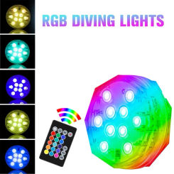 DC 3.7V RGB Submersible LED Light Night Lamp For Fish Tank Pond Swimming Pool Lighting Fixture With Remote Control Q7L2