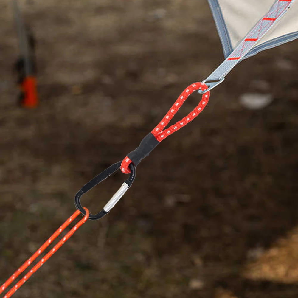 Description Picture 6 of item5/10pcs Tent Elastic Rope Cord Hook Versatile Outdoor Camping Canopy Tarp Tent Fixing Cord String Carabiner Hooks Accessories