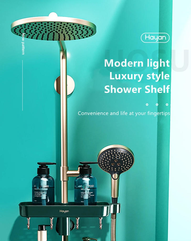 Description Picture 2 of itemShower Storage Holder Rack Organizer Bathroom Shelf  Shampoo Tray Stand No Drilling Floating Shelf  bathroom accessories set