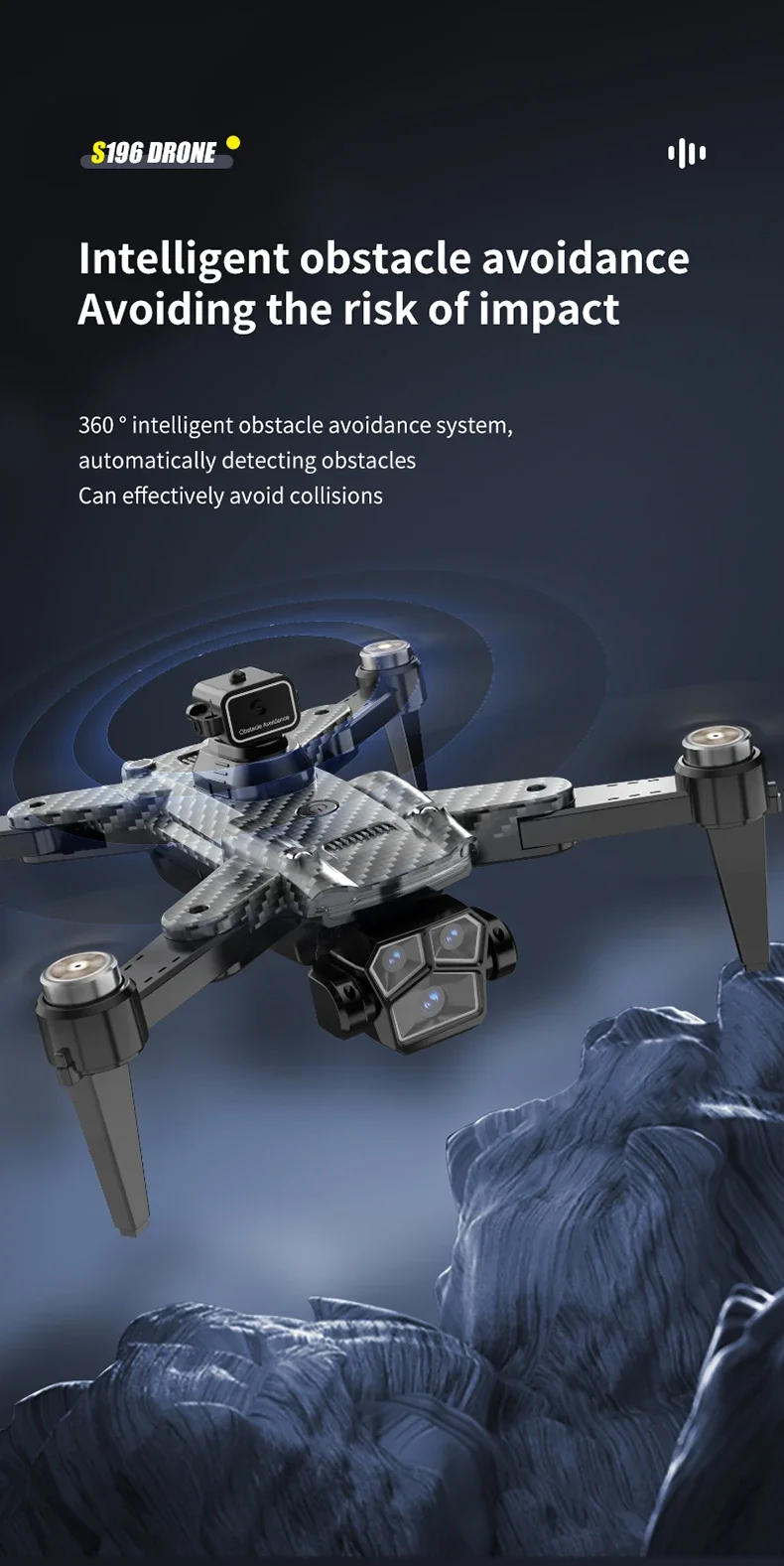 Description Picture 4 of itemOriginal S196GPS Drone 8K Professional HD Aerial Photography  Dual-Camera Obstacle Avoidance Four-Rotor Helicopter 8000M New 5G