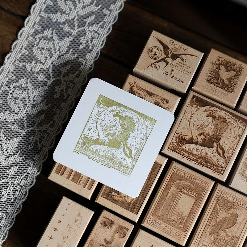 Description Picture 6 of itemRetro European Lady Swan Bird Wooden Rubber Stamp Set DIY Scrapbooking Photo Album Card Making Wood Seal