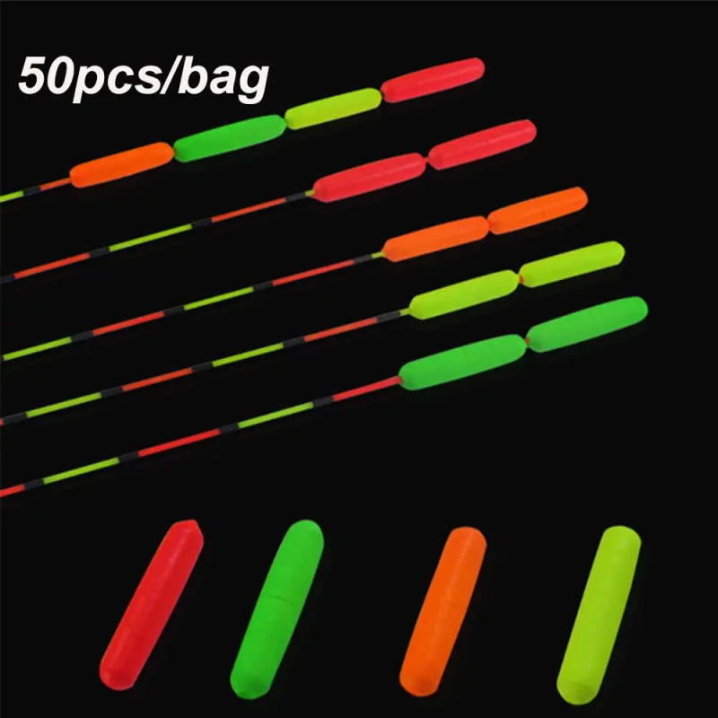 Description Picture 2 of item50pcs/bag Cylinder Foam Floats Ball Fishing Float Beads Bobber Floating Foam Oval Indicator Bottom Stoppers Fish Accessories