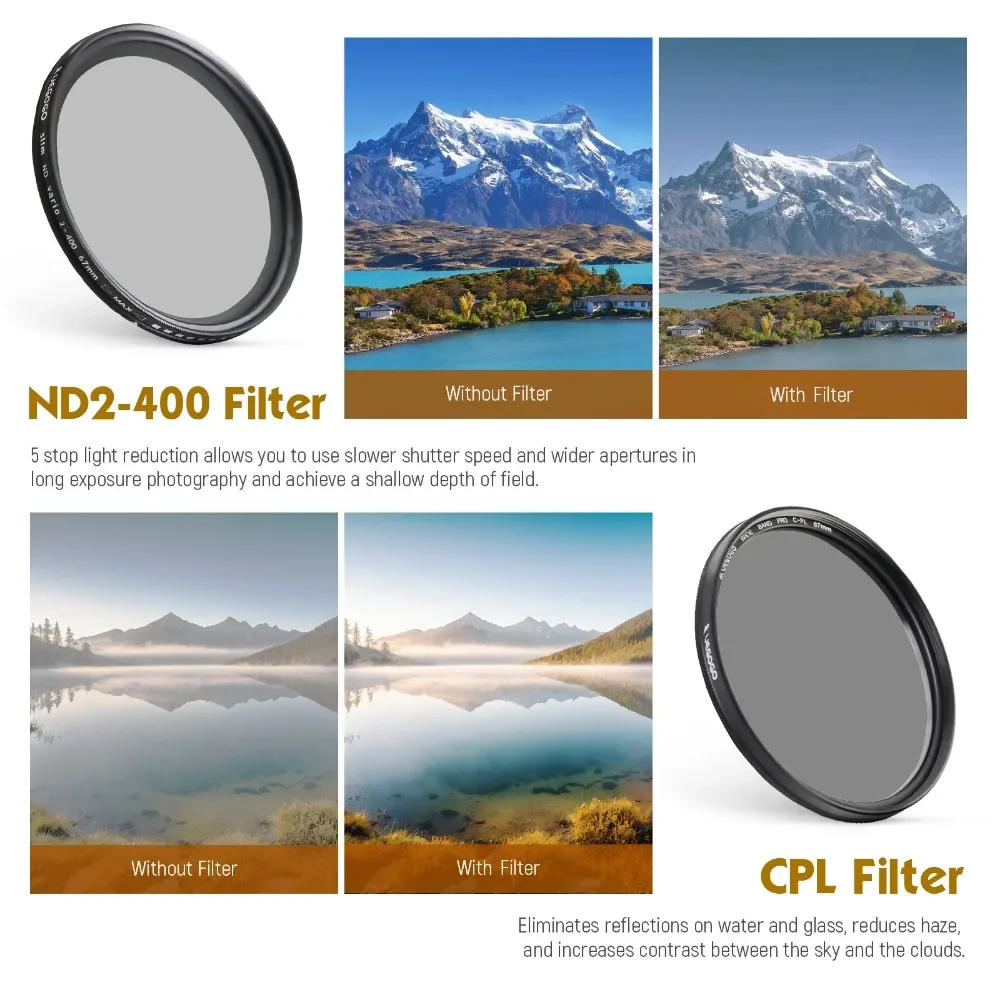 Description Picture 4 of itemUEGOGO CPL/UV/MCUV ND2-400/Soft Focus Black Mist Diffusion Camera Lens Filter 37mm 52mm 55mm 58mm 62mm 67mm 72mm 77mm 82mm