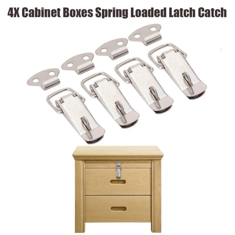 Description Picture 4 of item4pcs Duck Billed Spring Buckle Latch Catch Stainless Steel Cabinet Boxes Handle Toggle Lock Clamp Hasp Door Hardware