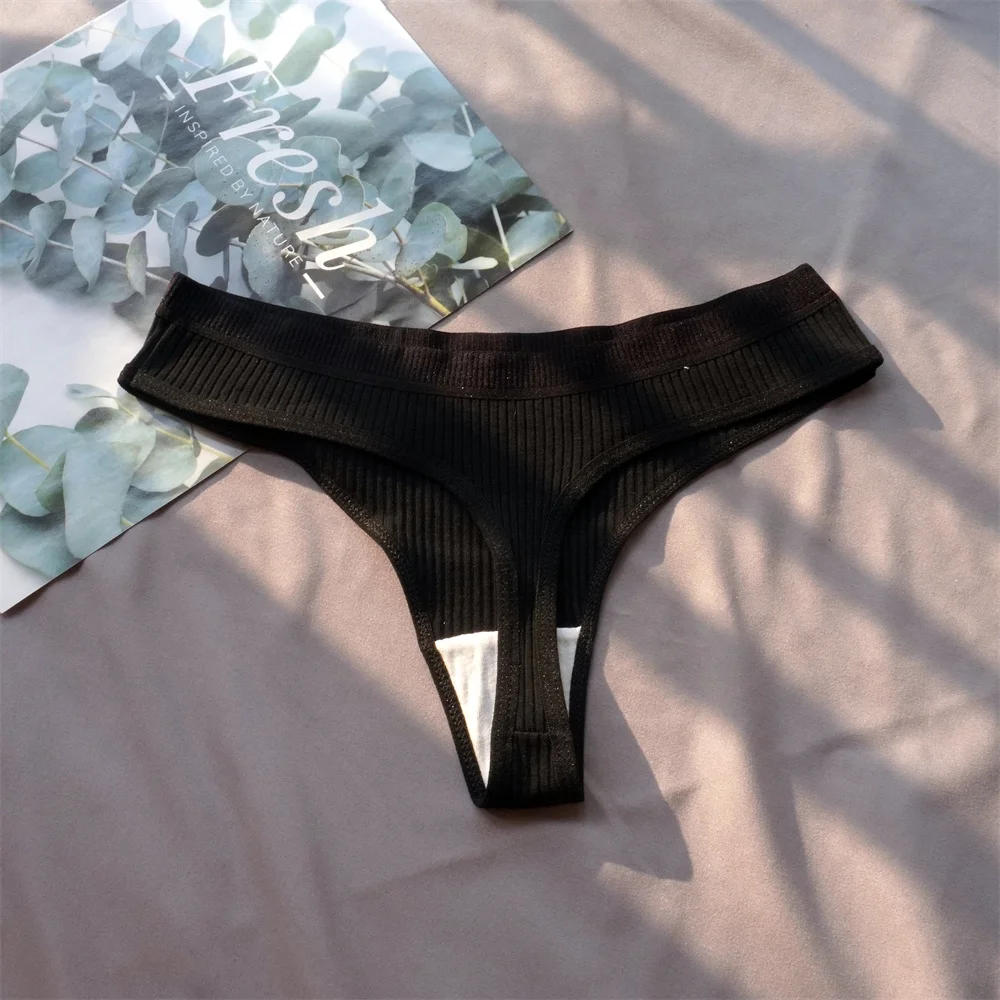 Description Picture 6 of item3Pcs/Pack 100% Cotton Thong Women's Panties Low Waist Sexy Underwear Female Casual Sports Briefs Simple Cozy Bikini Lingerie
