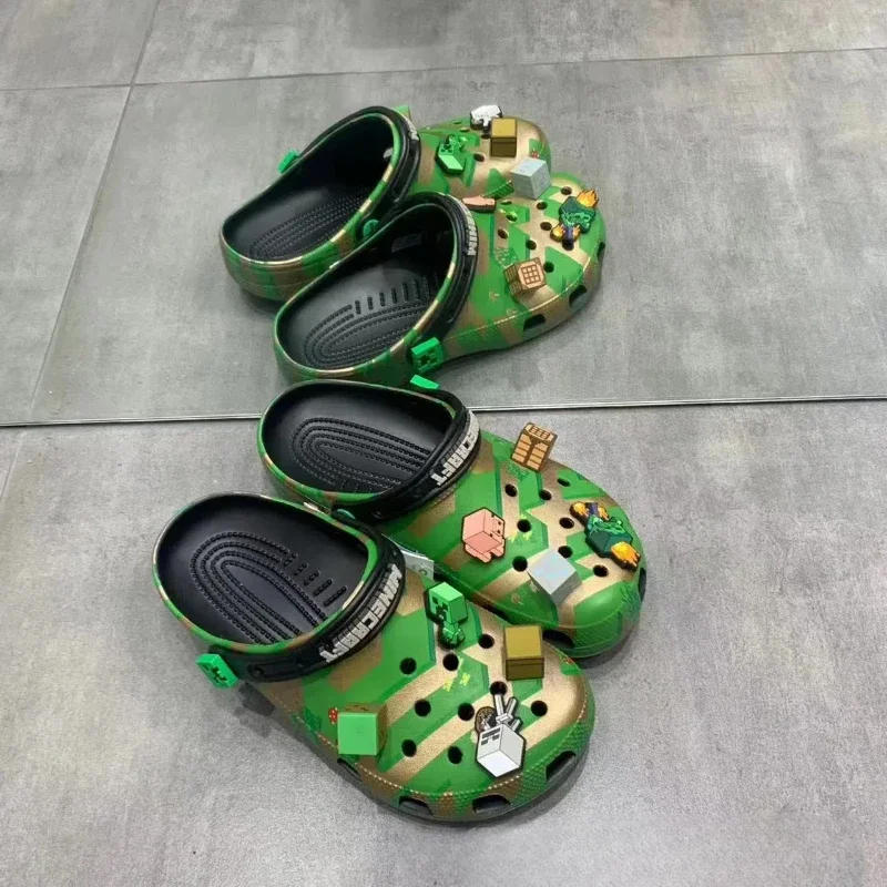 Description Picture 4 of itemNew bandai Cartoon anime Kawaii Children's Crocs shoes cute cos minecraft branded girl beach sandals student home slipper gift
