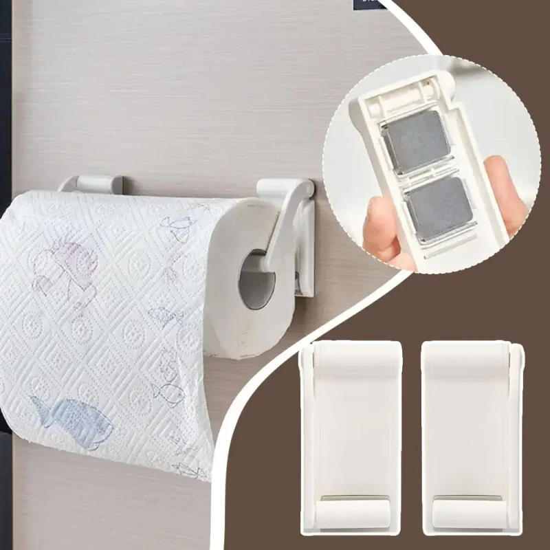 Description Picture 6 of itemMagnetic Household Paper Towel Holder Kitchen Paper Roll Holder Punch-free Dishcloth Hanger Cling Film Storage Rack