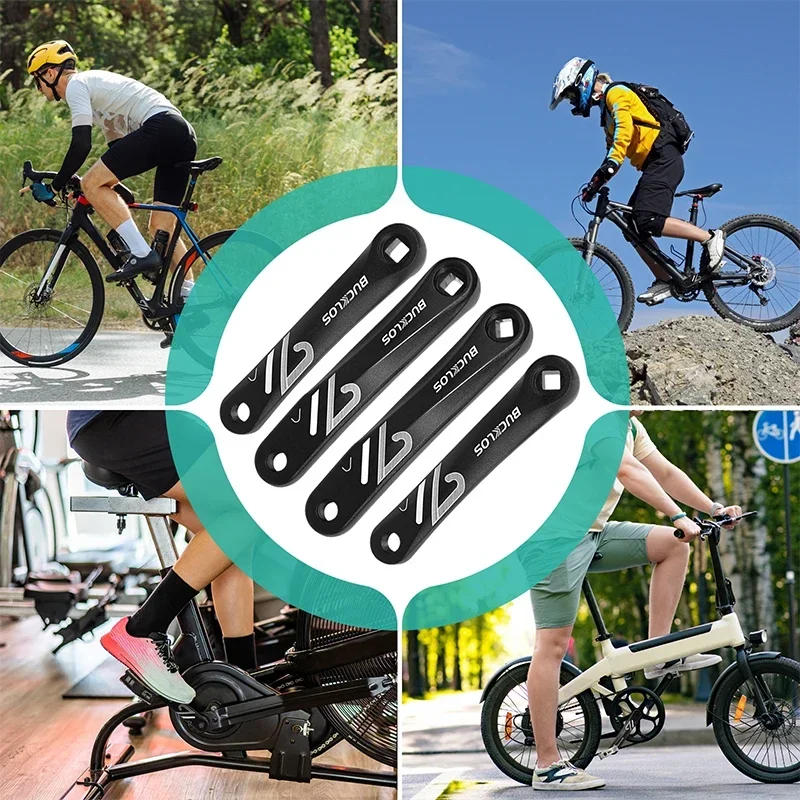 Description Picture 2 of itemBUCKLOS E-bikes/indoor Bicycle Crank Arm 152/170/175mm MTB Road BMX Bike Crankset Square/Diamond/Spline Left Hand Taper Crank