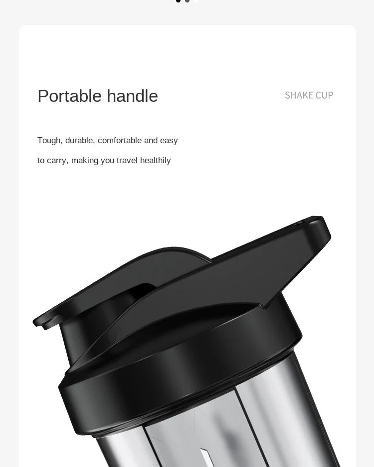 Description Picture 4 of item500ML Portable Sport Shaker Bottle Protein Powder Shaker Cup Leak Proof Water Bottle For Gym Fitness Training Drinking Bottle