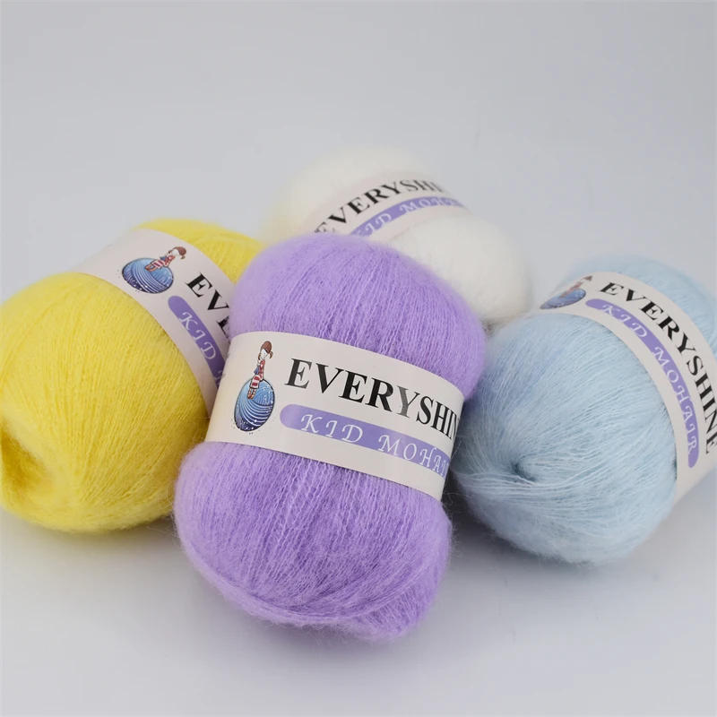 Description Picture 2 of itemYarn For Knitting Super Kid Mohair Yarn Crochet Thin Sweater Knit Shirt Scarf Angola Silk Mohair Wool Yarn For Woman Baby Thread