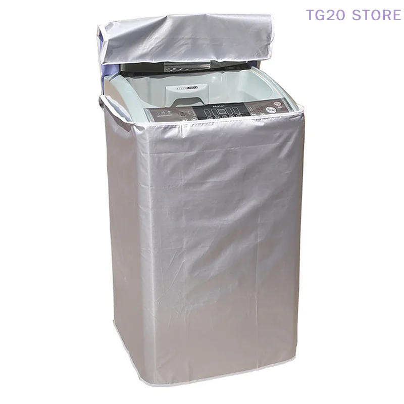Description Picture 3 of itemWashing Machine Cover Polyester Waterproof Top Load Laundry Dryer Cover Sunscreen Laundry Silver Coating Dustproof Cover