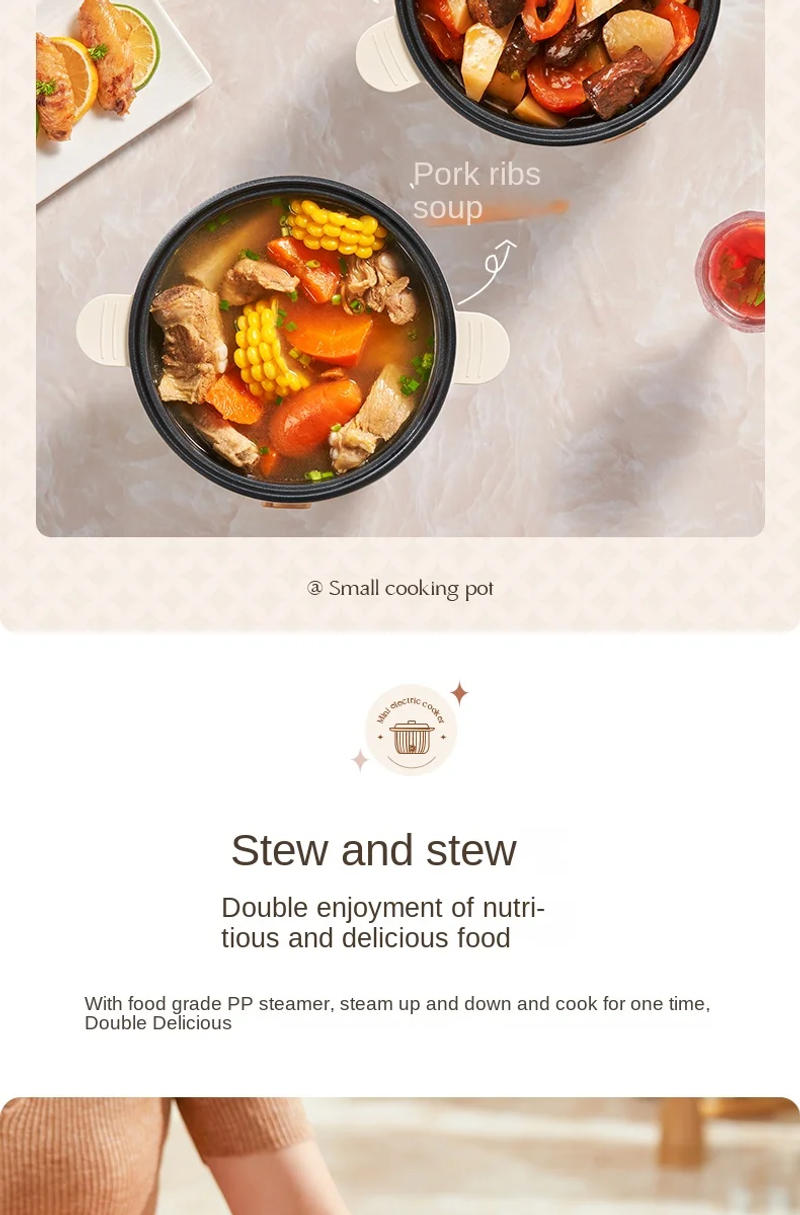 Description Picture 6 of item220V 1500ML Electric Rice Cooker Non-stick Multi Cooker Home Mini Electric Hot Pot Food Cooking Pot Machine 600W