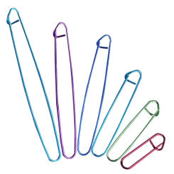 6PCS/Set Random Color Aluminum Knitting Needles Clip Craft Stitch Holders Safety Pins Crochet Hooks Sewing Tools