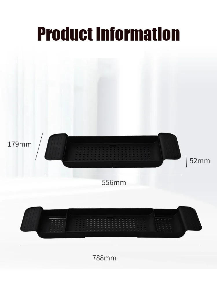 Description Picture 2 of itemBathtub Shelf Extendable Bathroom Bathtub Tray Shower Caddy Bamboo Bath Tub Rack Towel Book Holder Storage Organizer Accessories