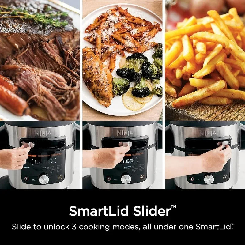 Description Picture 5 of itemNinja OL601 Foodi XL 8 Qt. Pressure Cooker Steam Fryer with SmartLid, 14-in-1 that Air Fries, Bakes & More with 3-Layer Capacity