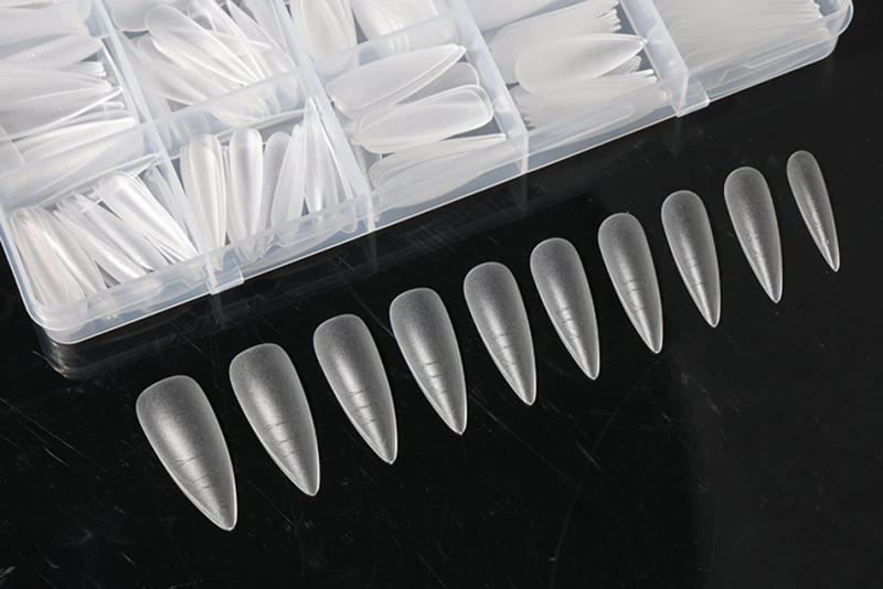 Description Picture 5 of item330Pcs Almond Coffin Nail Tips With Auxiliary Lines Multifunctional Soft Gel Full Cover Fake Nail For Extension Press On Nails