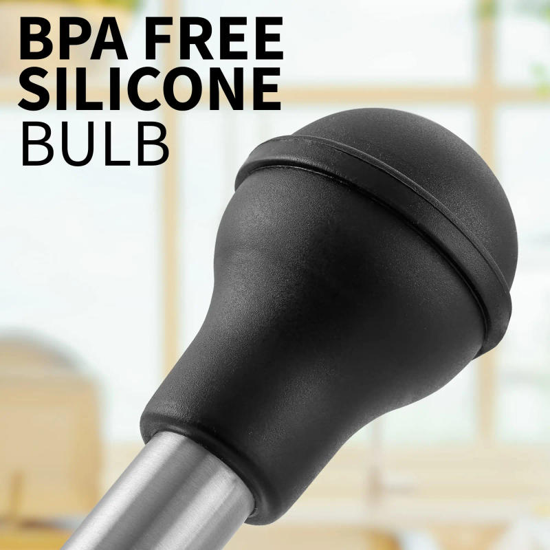 Description Picture 5 of itemTurkey Baster For Cooking Food Grade Metal Turkey Baster Syringe Meat BBQ Condiment Tube With Detachable Needles&Cleaning Brush