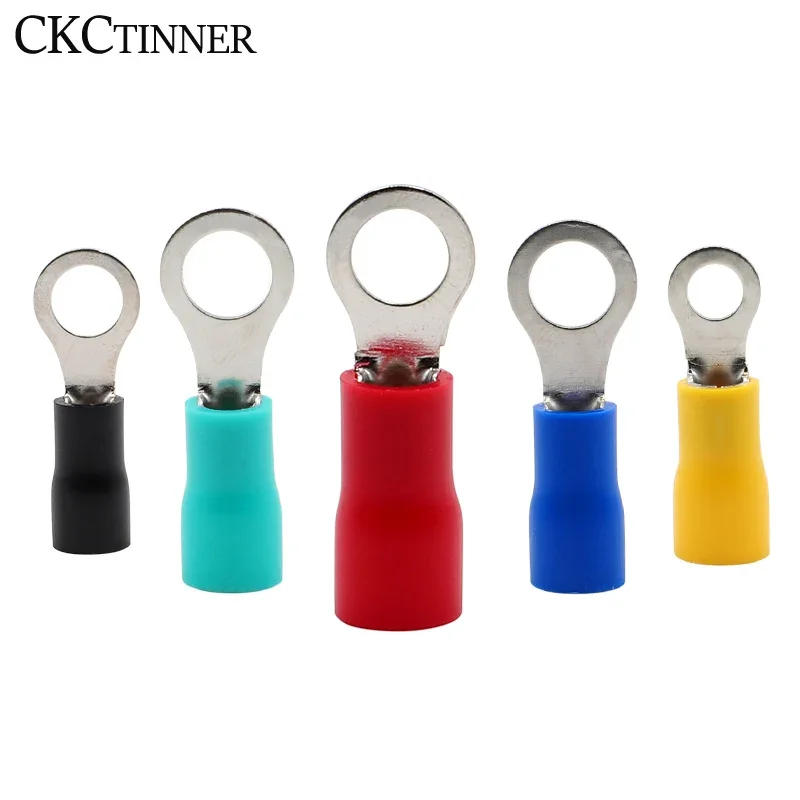 Description Picture 4 of item100Pcs A.W.G 22-16 RV Crimp Terminal Insulated Ring Wire Connectors Wiring Terminals Circular Round Cold Press Cable End Connect