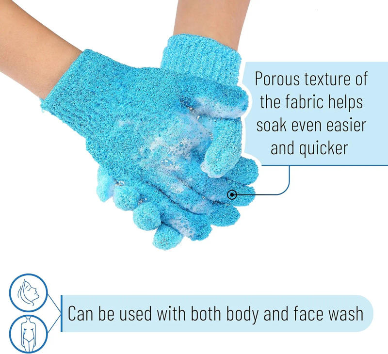 Description Picture 3 of item8/10 Pieces Exfoliating Bath Gloves Double Sided Bath Gloves for Beauty Spa Massage Skin Shower Scrubber Bathing Accessories