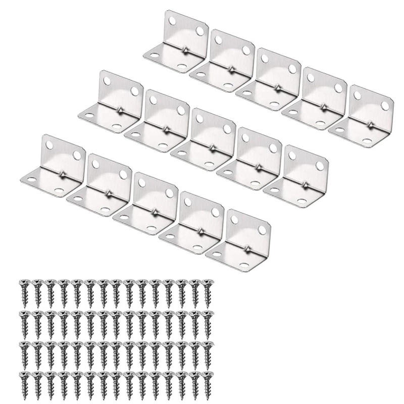 Description Picture 2 of itemStainless Steel Quadrilateral Angle Code Thickened 6 Holes Partition Fixing Bracket 90 Degrees
