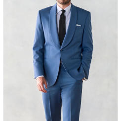 Fashion Solid Men Suits 2 Piece Shawl Lapel One Button Tuxedo Elegant Groom Wedding Party Banquet Male Suit Slim (Jacket+Pants)