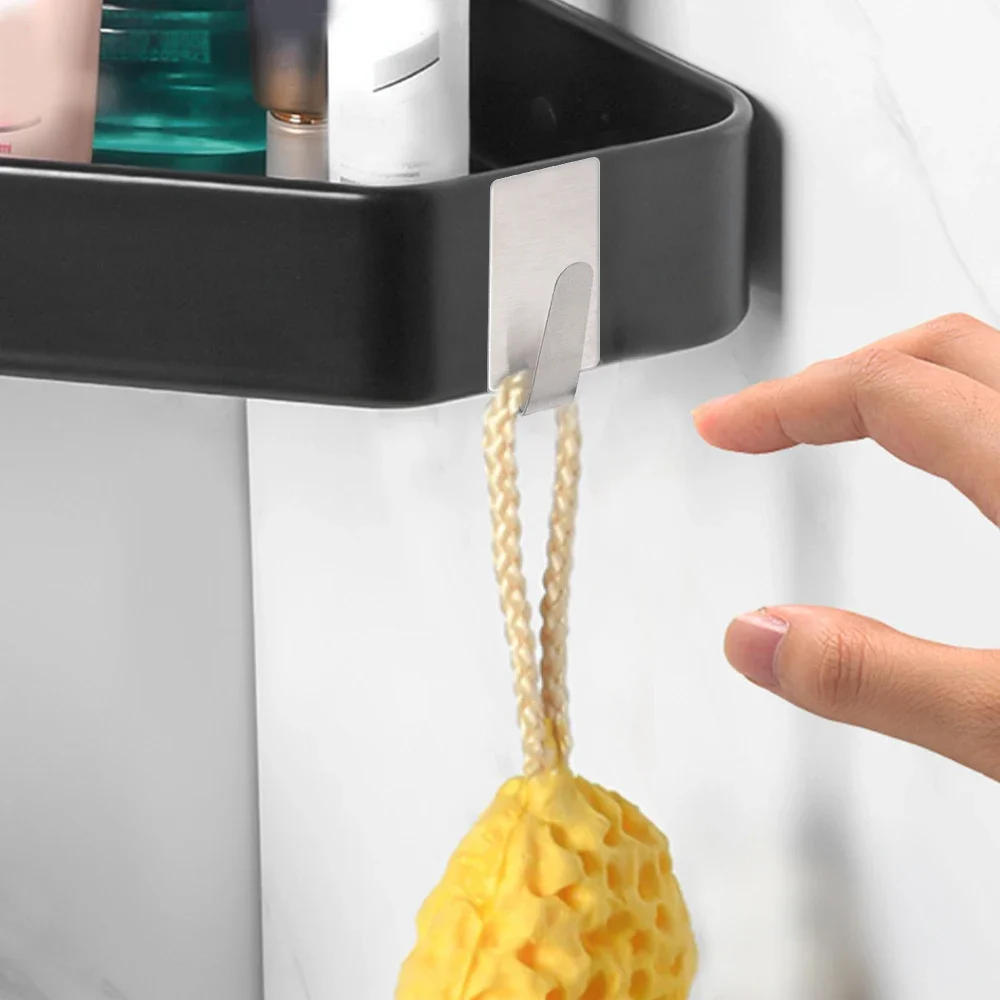 Description Picture 3 of item30/1Pcs Self Adhesive Stainless Steel Hook Small Heavy Wall Hanger Hook Bathroom Organizer Towel Rack Multi-purpose Kitchen Hook