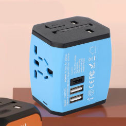 International Plug Adapter Universal Power Adapter Dual USB Travel Charging Station UK AU EU US International Plug Adapter