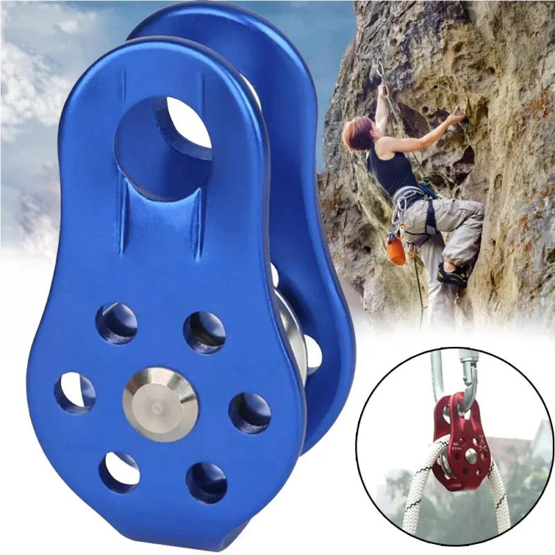 Description Picture 2 of itemRock Climbing Pulley Fixed Sideplate Sheave Pulley Outdoor Survival Tool High Altitud Traverse Gear Aluminum Alloy Pulley