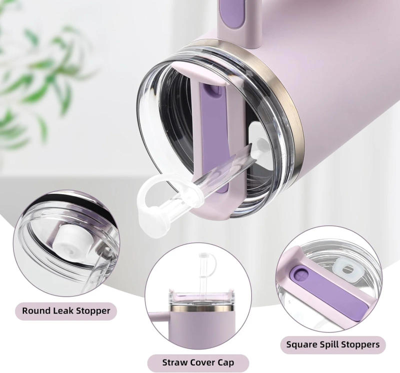 Description Picture 4 of itemSilicone Spill Proof Stopper for Stanley 40/30 oz Quencher H2.0&1.0 Tumbler with Handle for Stanley Cup Accessories