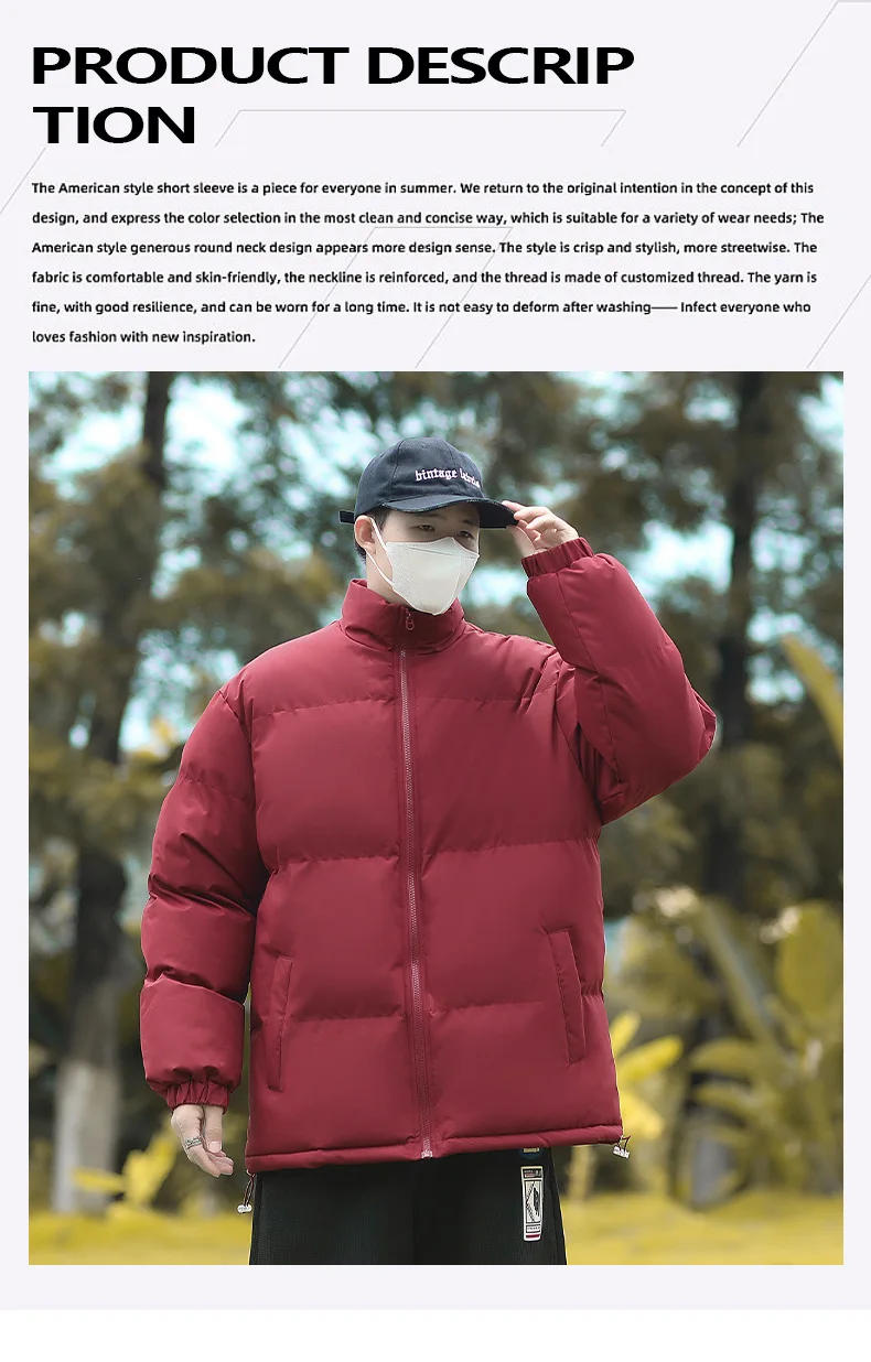 Description Picture 3 of item2024 Winter Parka Waterproof Men Coats Fashion Casual Thicken Cotton Parka Warm Jackets Hoodies Outwear Puffer Jacket