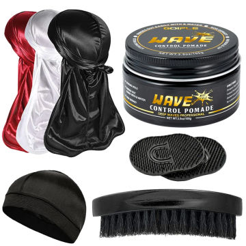 GOIPLE 100g Deep Waves Grease Professional for African Black Men Sport 360 Hair Style Gel Wave Control Pomade Kit Man Shine