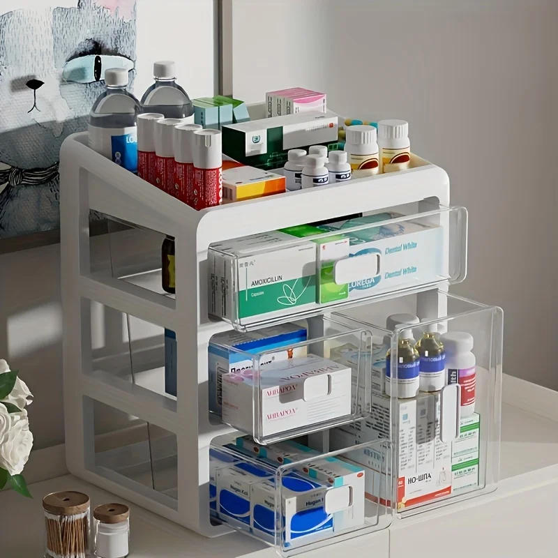 Description Picture 6 of item1 household medicine cabinet, home medicine manager, drawer type large-capacity medicine medical multi-purpose multi storage box